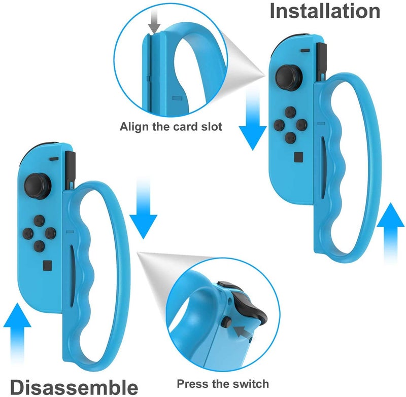FANPL Fitness Boxing Hand Grips for Nintendo Switch & OLED Model JoyCon, FANPL Upgrade Fit Boxing Clasp Accessories Handle for Adults and Children, Enhance Your Gaming Experience, 2 Packs (Blue and Red) - Image 3